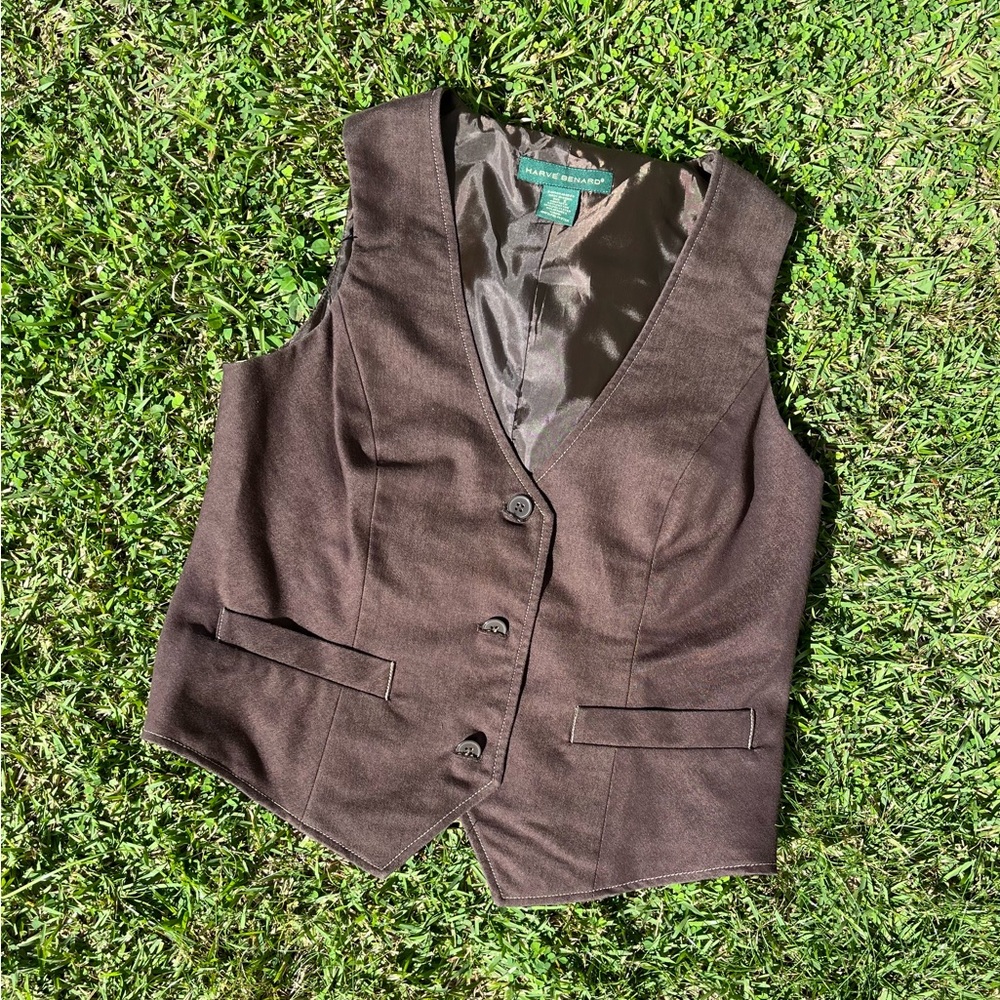 Vintage Brown Tailored Vest